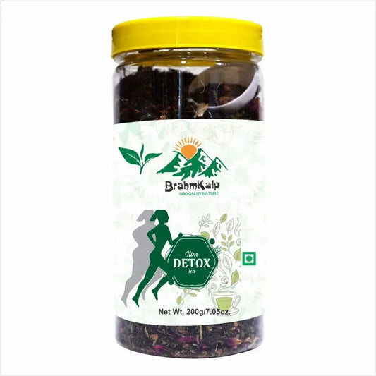 Detox and weight management herbal tea from Brahmkalp in a vibrant resealable 200g pouch