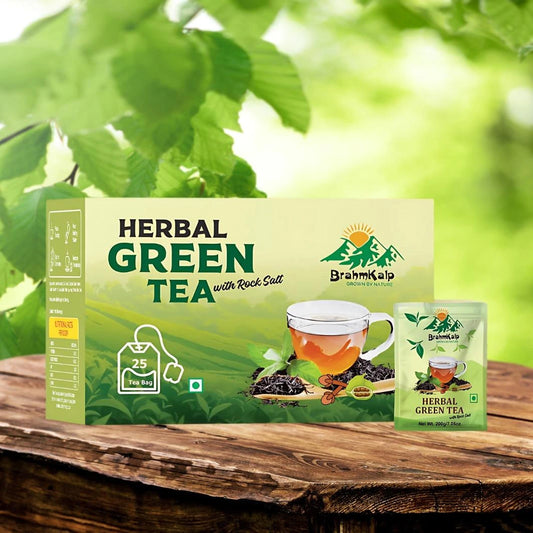Natural herbal green tea by Brahmkalp – caffeine-free and rich in herbal extracts for diabetic and holistic wellness.