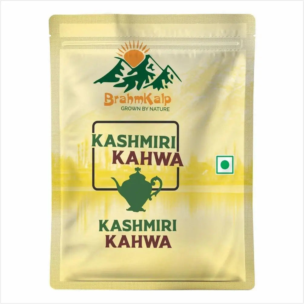 Brahmkalp Kashmiri Kahwa Tea Bags Pouch - Authentic Herbal Green Tea for Wellness and Refreshment